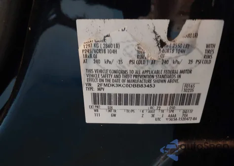 2013 Ford Edge Limited from USA, damaged, VIN 2FMDK3KC0DBB83453